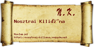 Nosztrai Kiliána névjegykártya